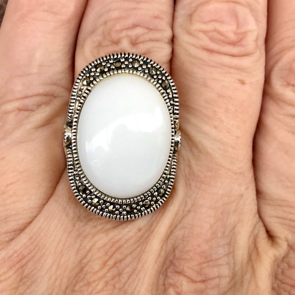 Pangea Mines White Agate Ring size 8, MSRP $499.99